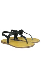 Fitbas 112115 014 Kadın Siyah Sarı Küçük & Büyük Numara Sandalet - 3